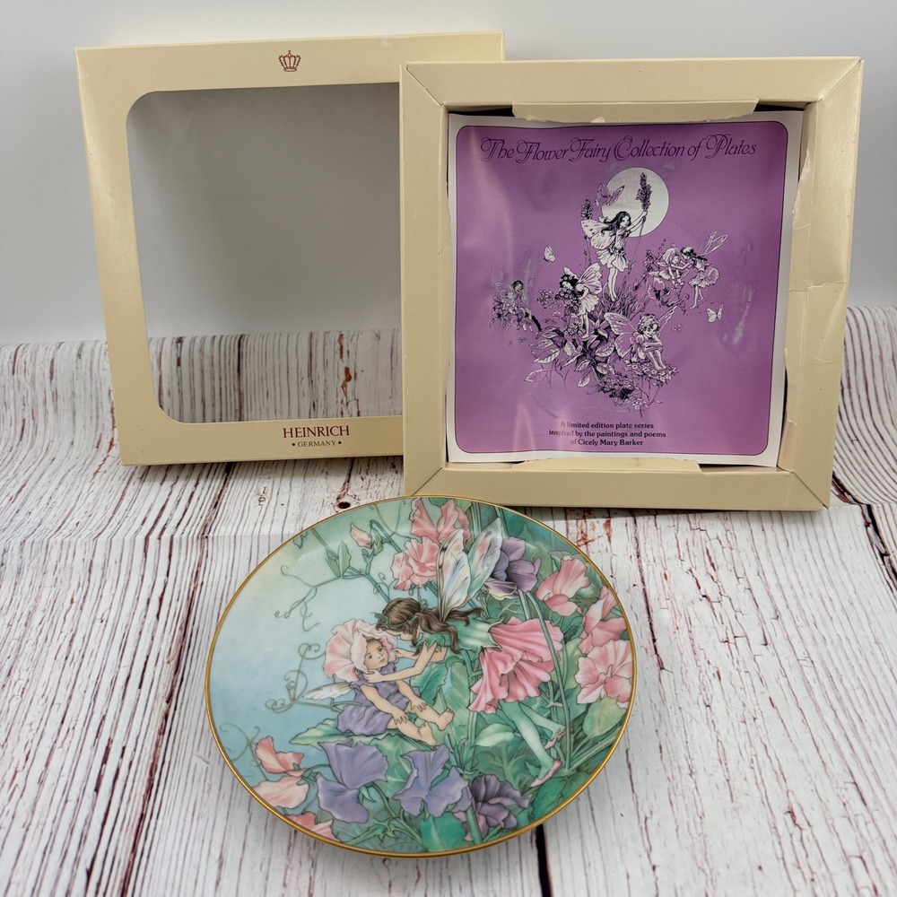 Villeroy & Boch Heinrich Sweet Pea Fairy Collector Plate Cicely Mary Barker COA